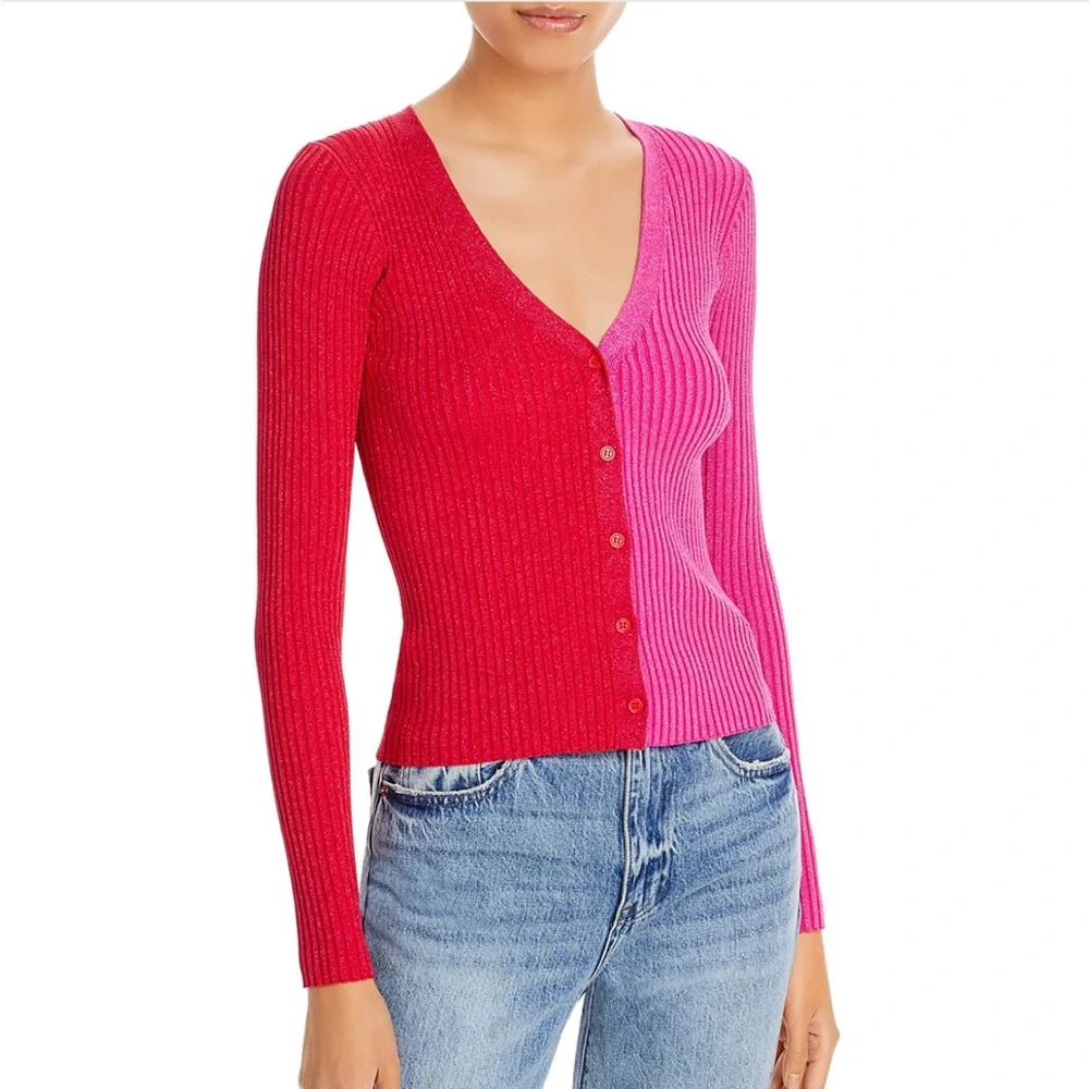 STAUD Cargo Two Tone Cardigan - Picture 1 of 4